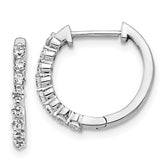 14k White Gold 1/3 carat Lab Grown Diamond VS/SI+ G+ Complete Hinged Hoop Earrings
